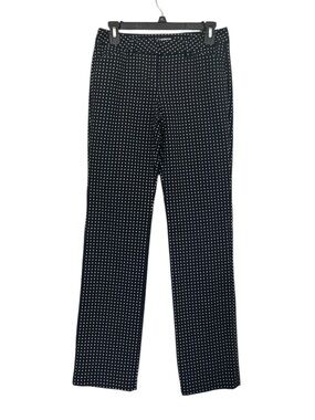 Express Editor Navy Straight Cut Pants with White Microdot Print- Size 2 R